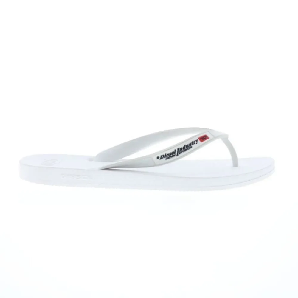 Diesel Mens Sa-Kauay Nl White Flip Flops Size 8 Euro41/42 NWT